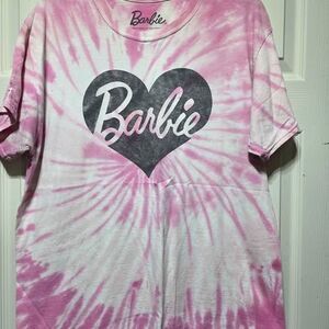 Barbie Women's Large Pink tiedyed graphic short sleeve shirt see pics for detail